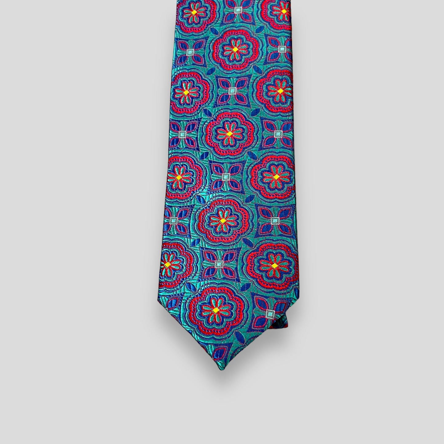 Teal Classic Geometric Tie