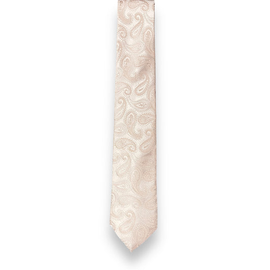 Peach Self Paisley Tie