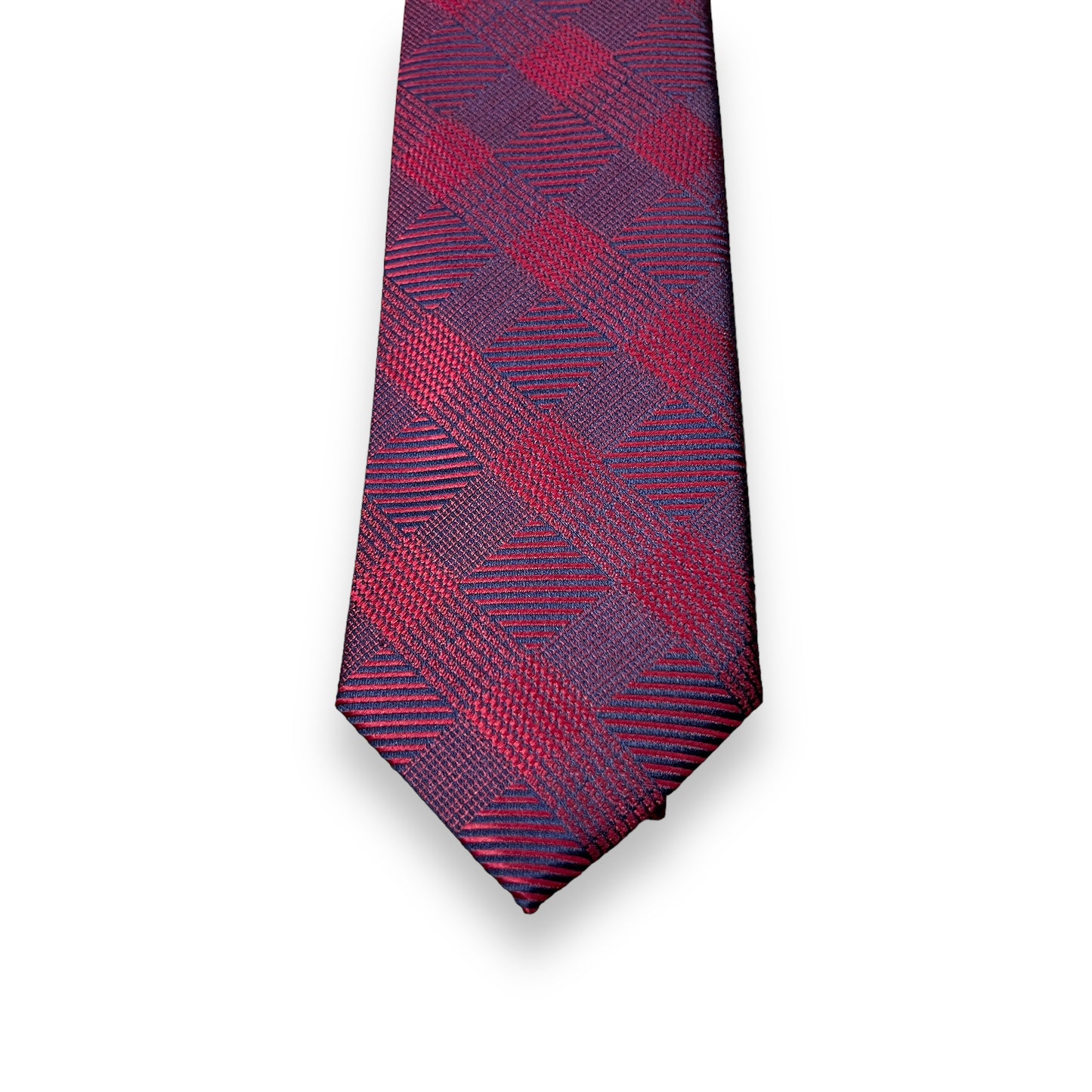 Burgundy Self Checkered Tie