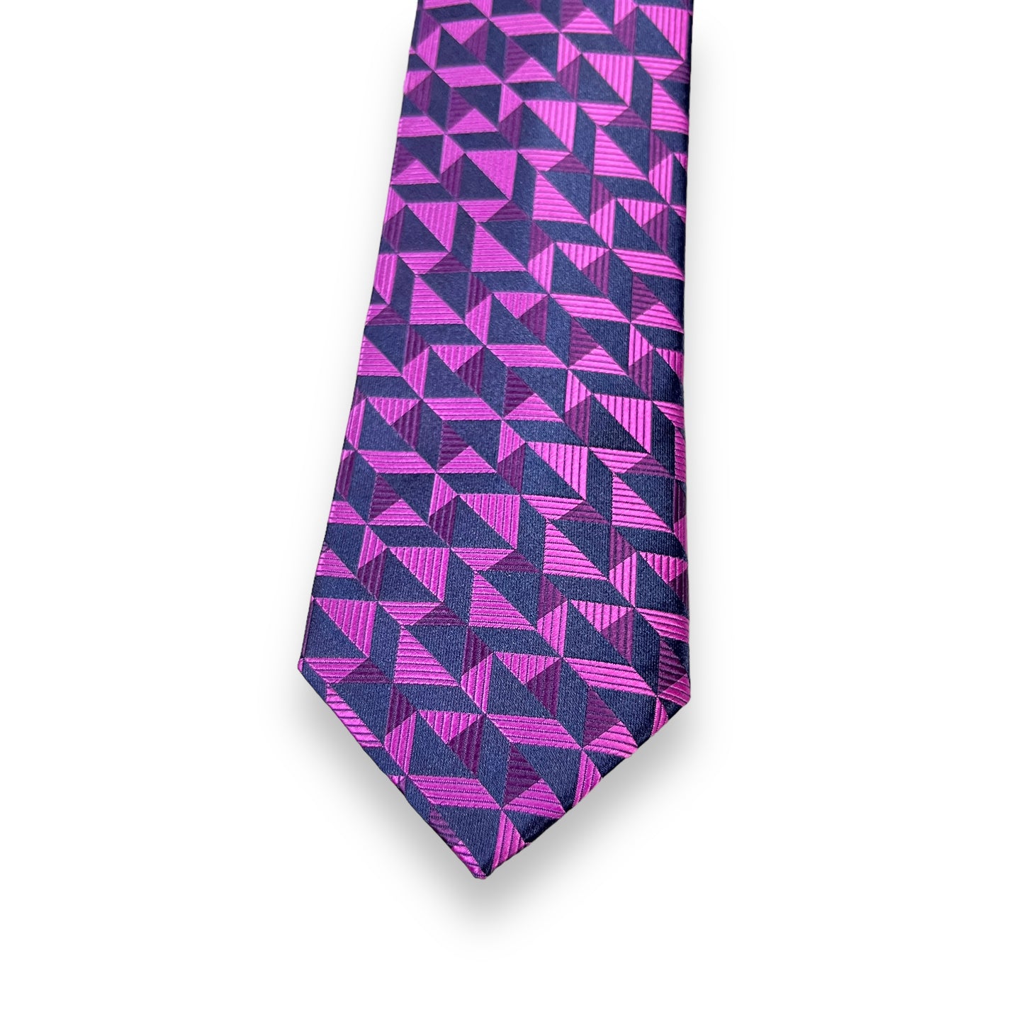 Triangular Purple Geometric Tie