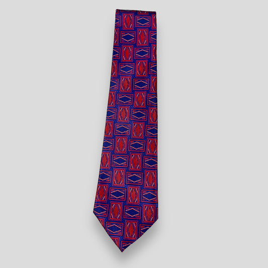 Red And Blue Geometric Tie