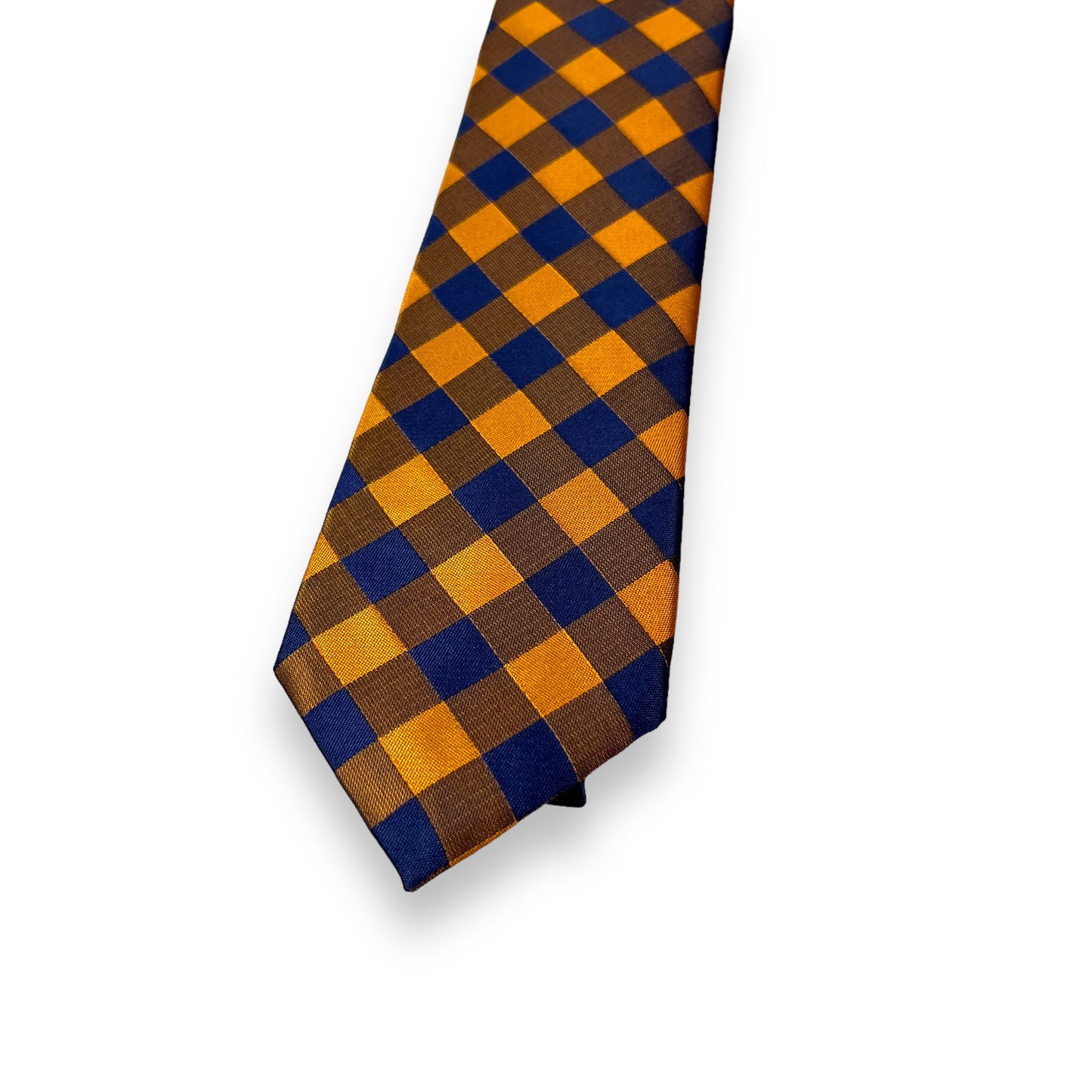 Orange And Blue Checkered Tie