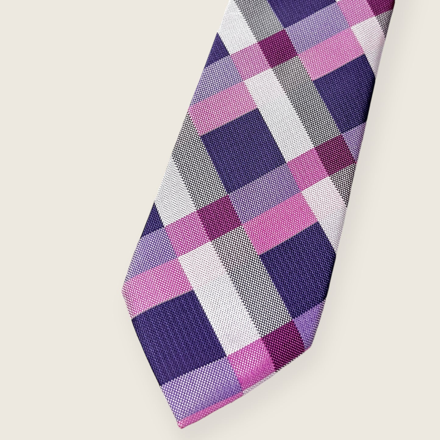 Purple And Pink Plaid Tie