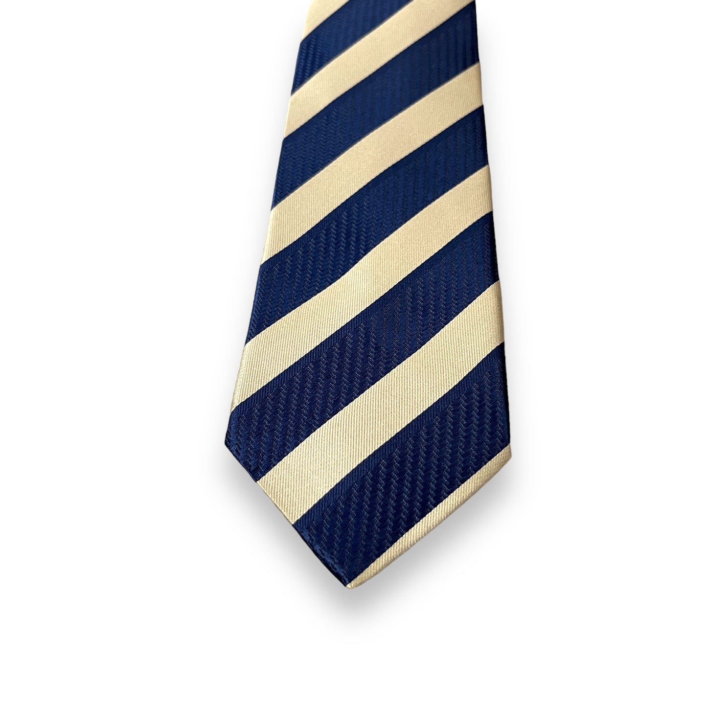 Blue And Beige Stripe Tie