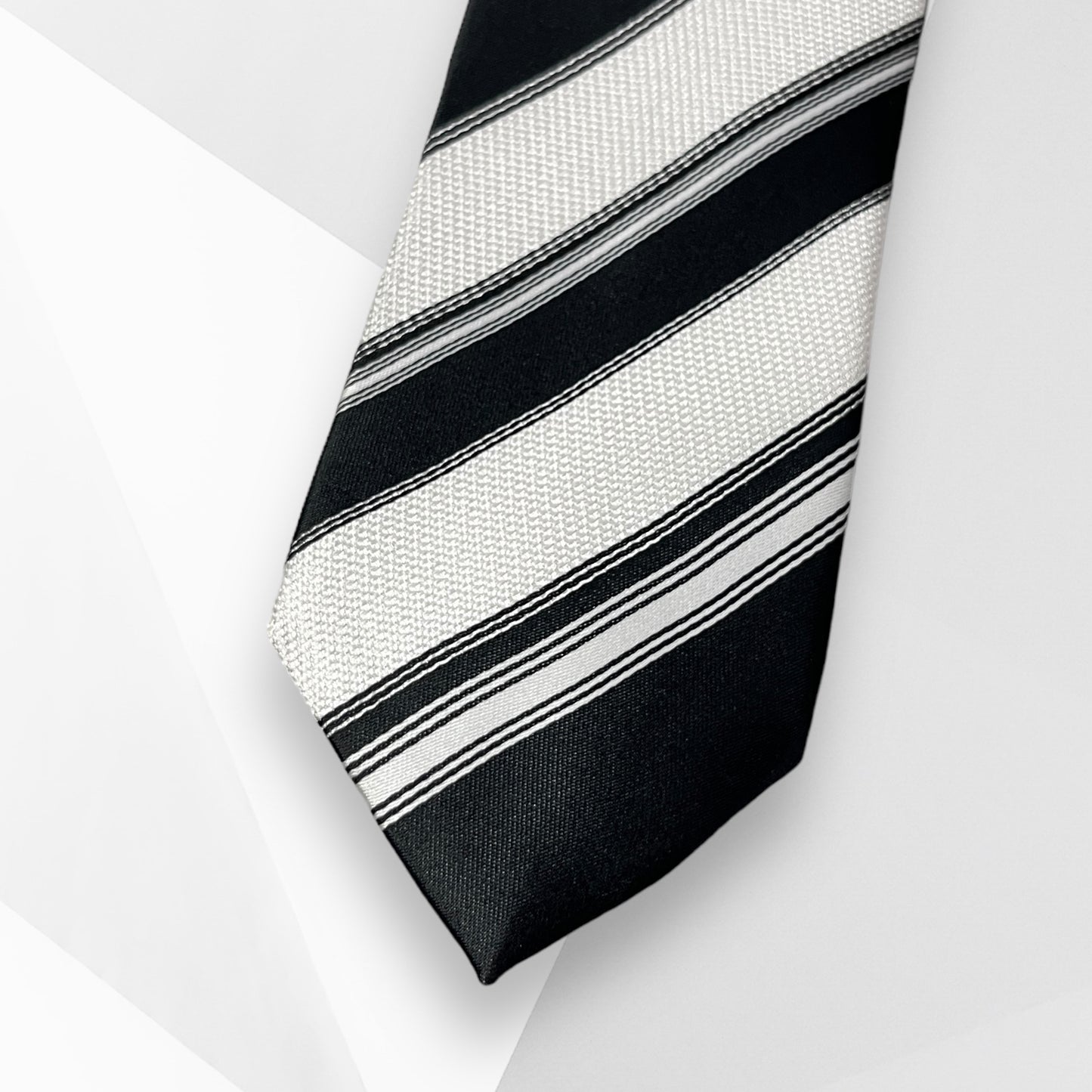 Black And White Stripe Tie