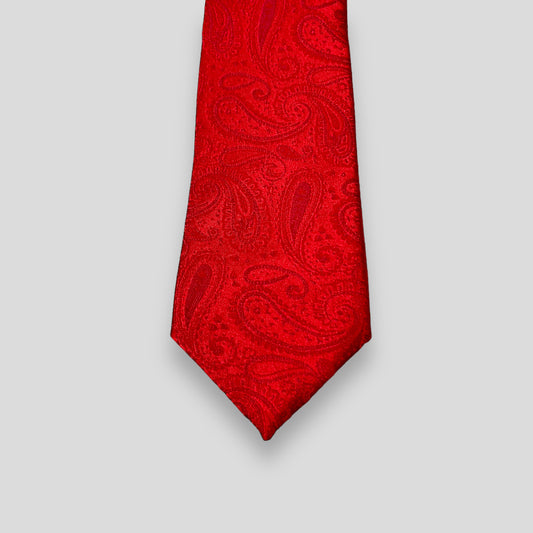 Red Self Paisley Tie