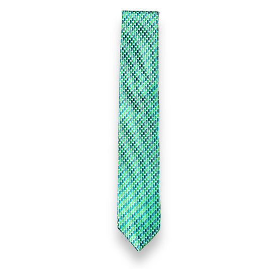 Aqua Geometric Tie