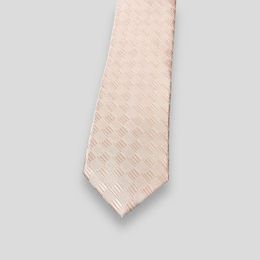 Posy Peach Self Geometric Tie