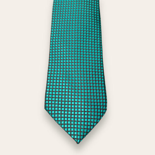 Sea Green Checkered Tie