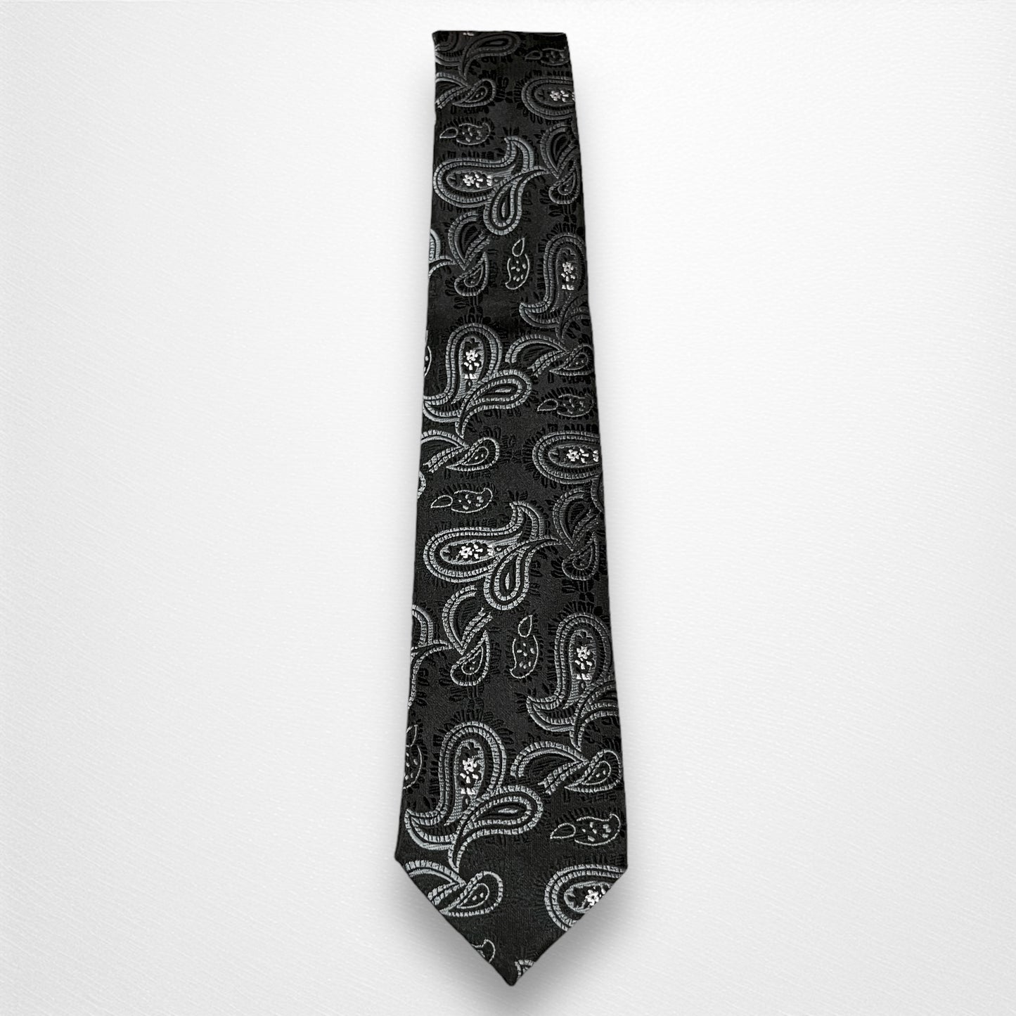 Black And Grey Paisley Tie