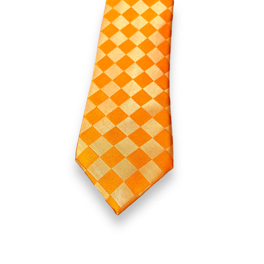 Dark Orange Checkered Tie