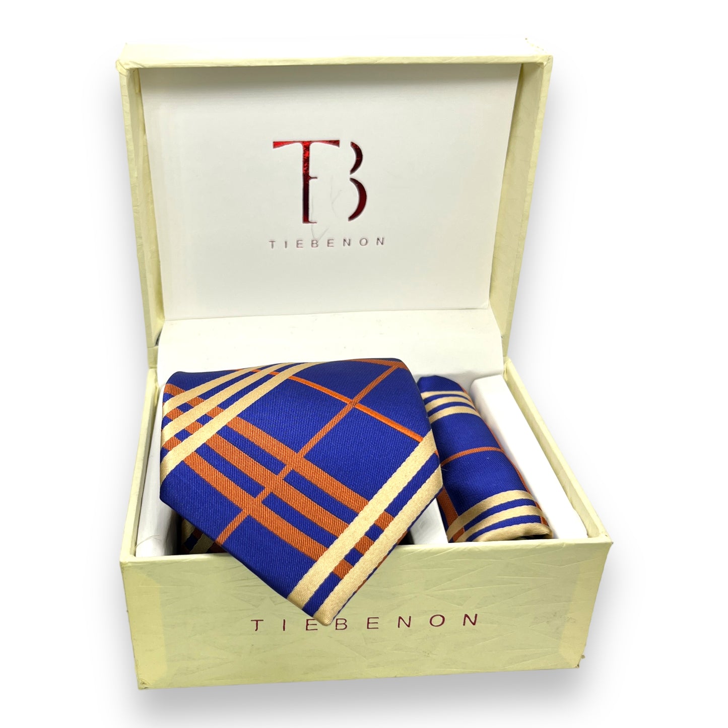 Royal Blue Big Check Tie Combo