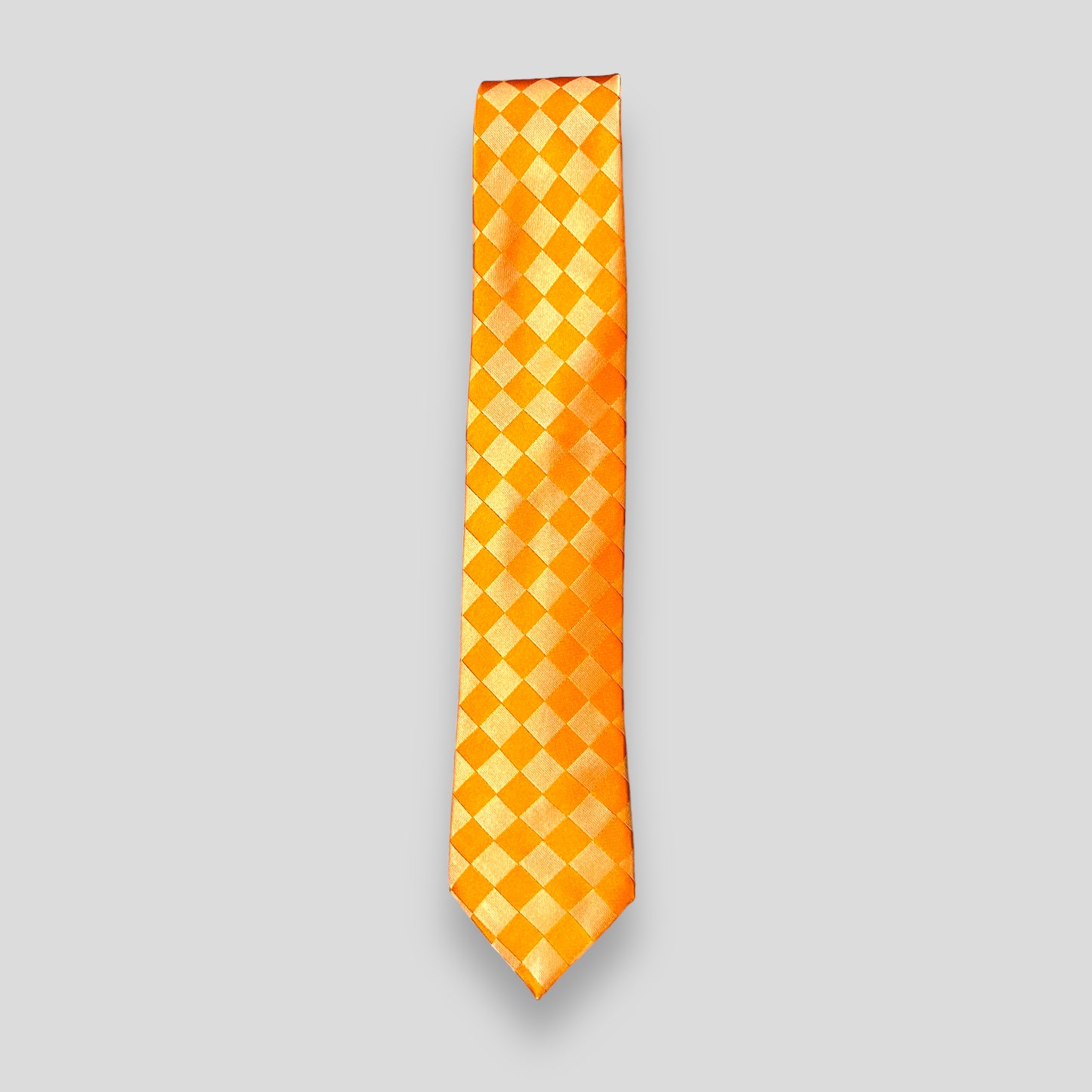 Dark Orange Checkered Tie