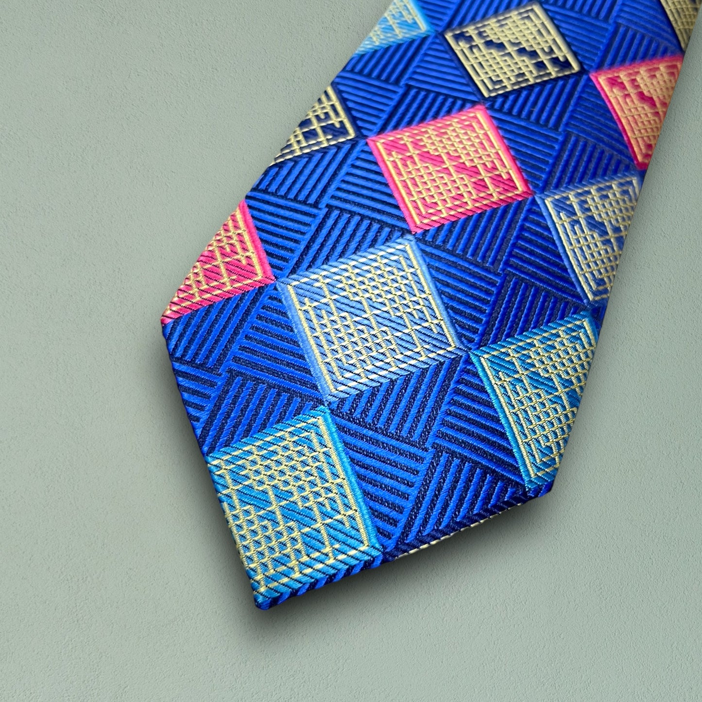 Blue Geometric Tie