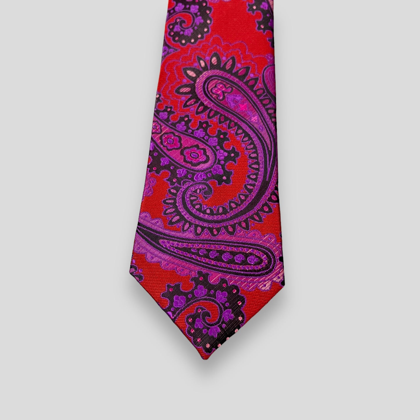 Magenta Paisley Tie