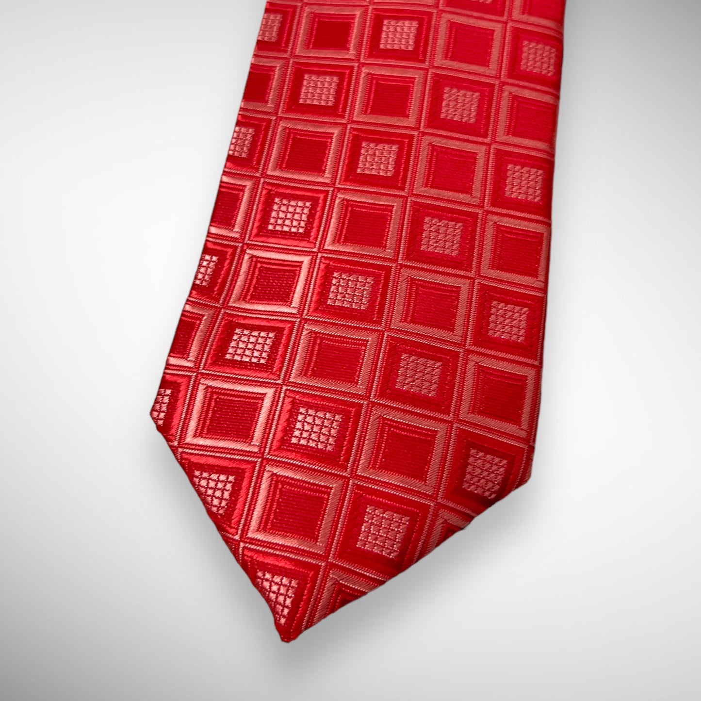 Red And Rosegold Checkered Tie