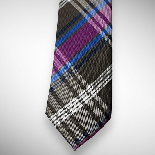 Brown plaid Tie