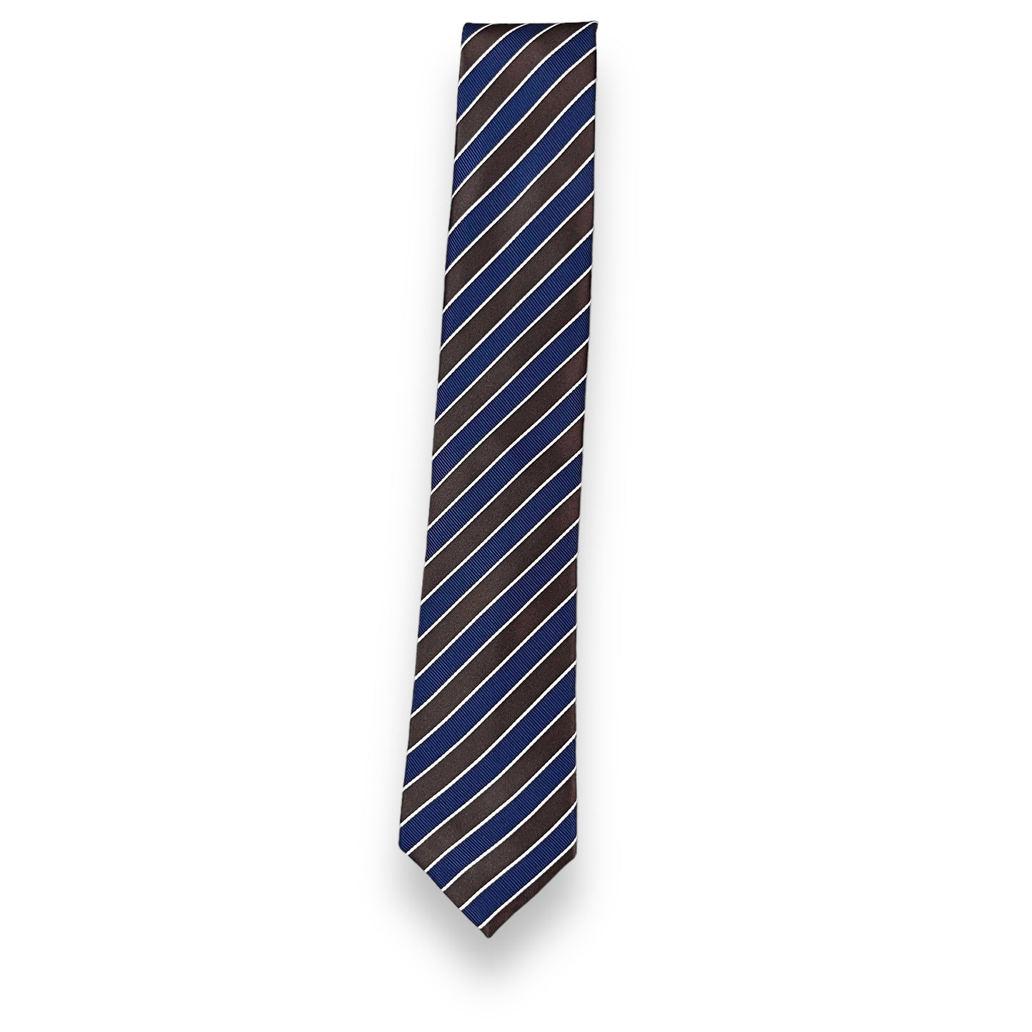 Brown And Blue Stripe Tie