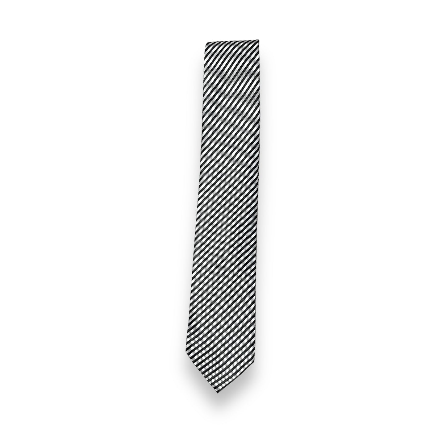 White And Black Stripe Tie