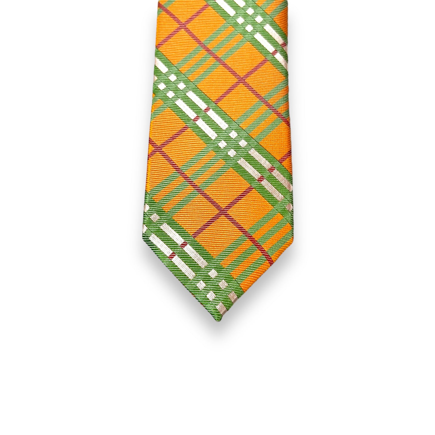 Orange And Green Plaid Tie