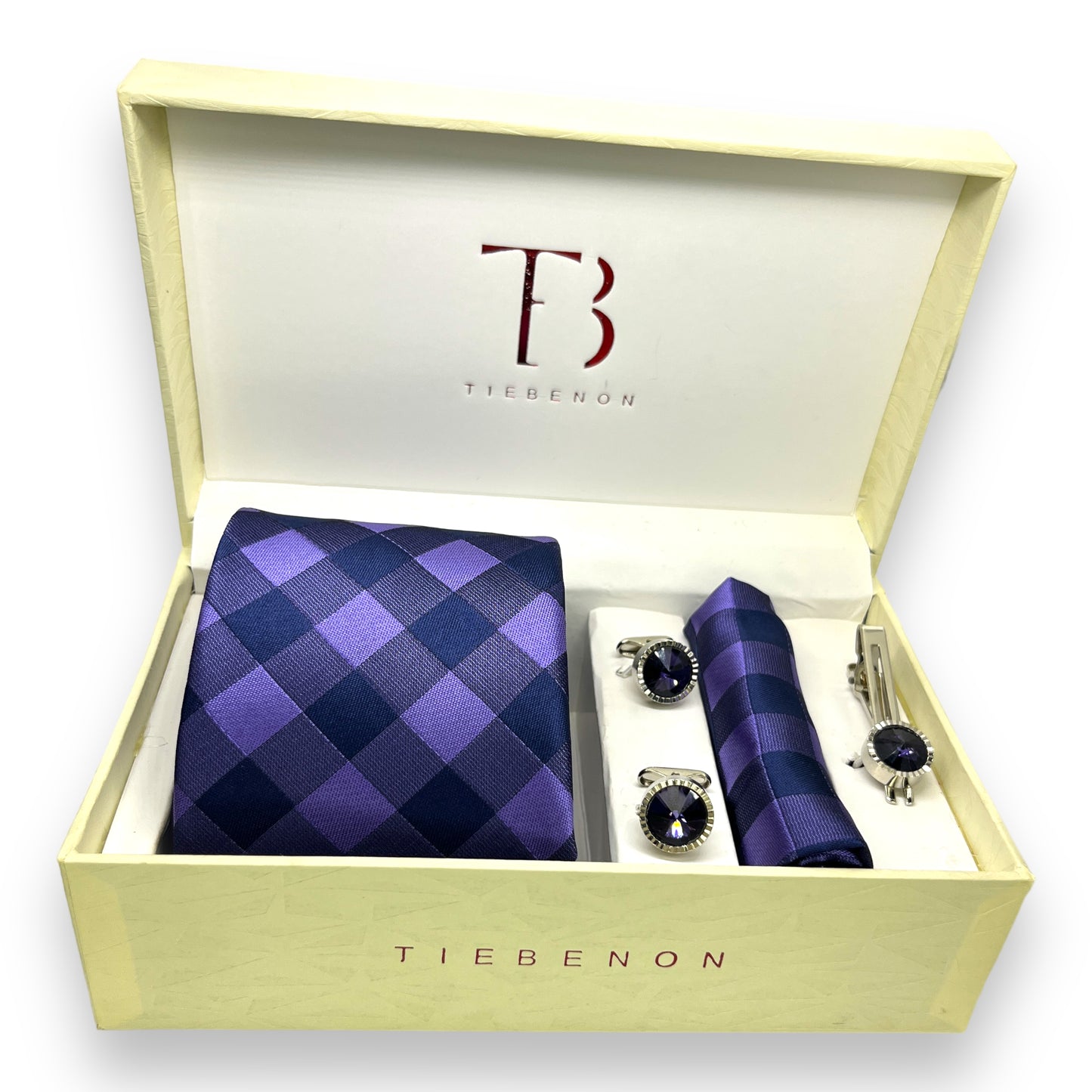 Purple Plaided Tie Combo