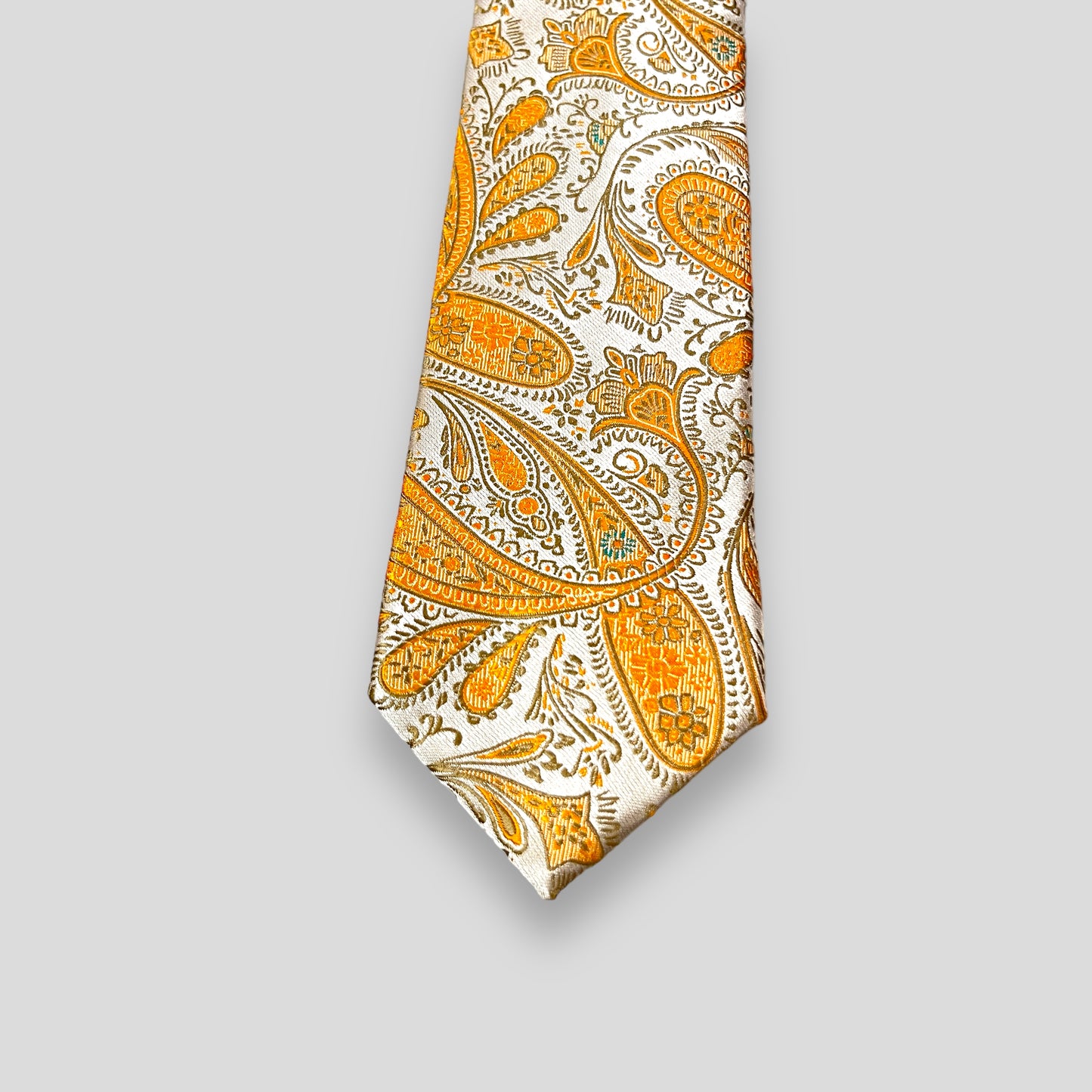 Dark Yellow Paisley Tie