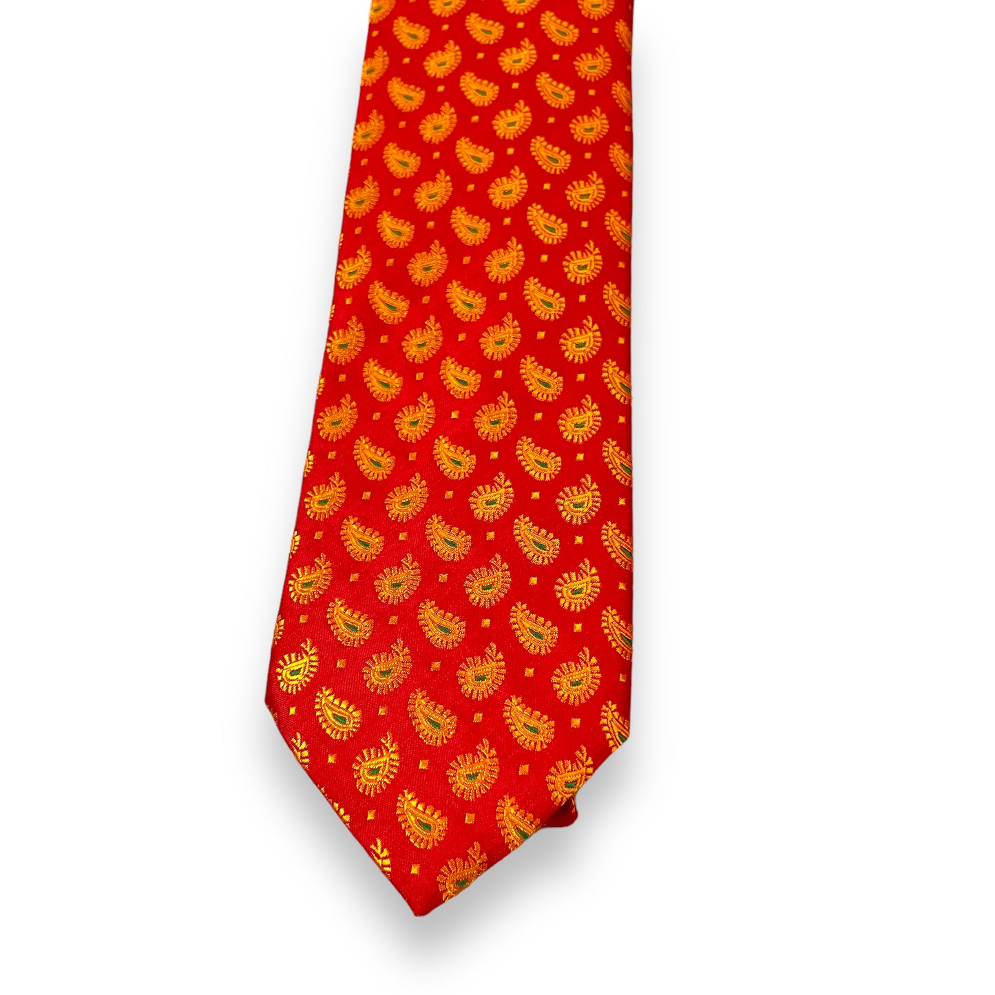 Yellow Paisley Red Tie