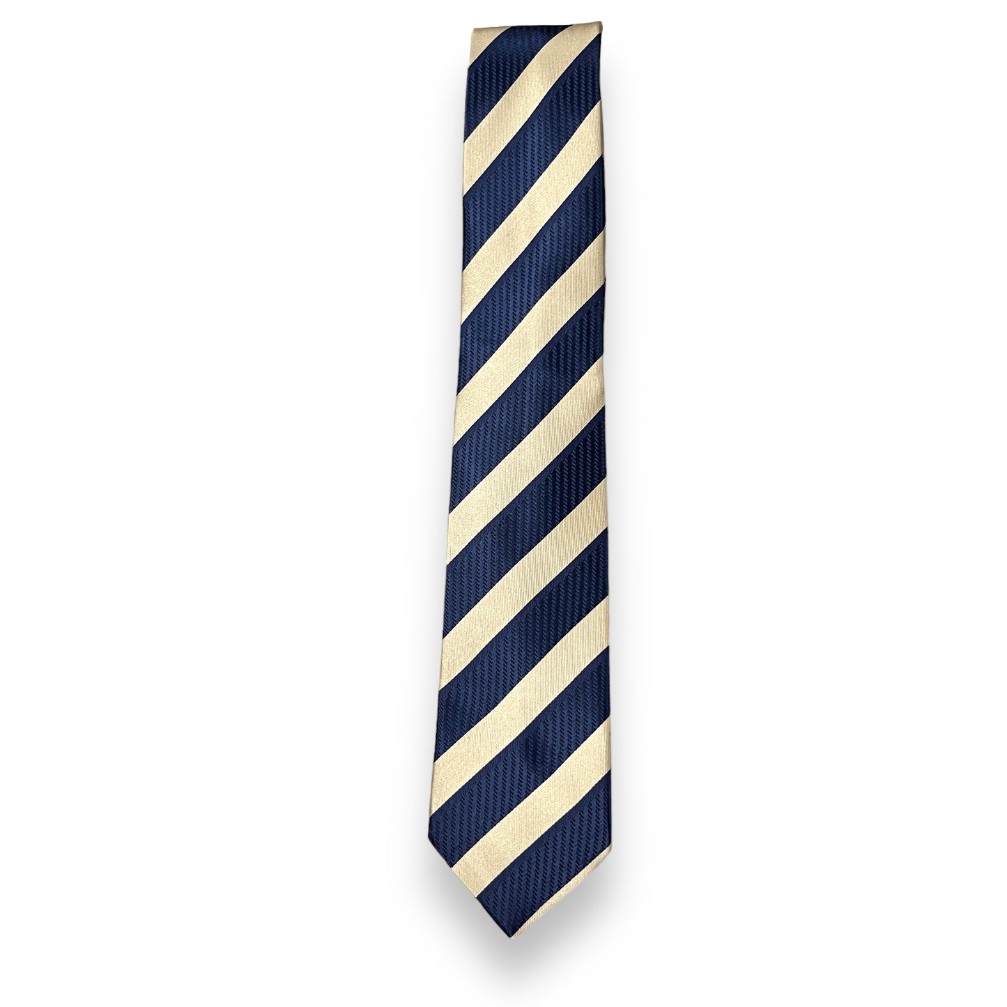 Blue And Beige Stripe Tie