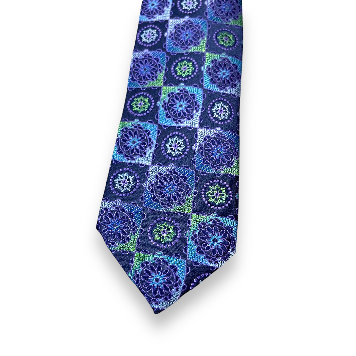 Blue Ornament Medallion Tie