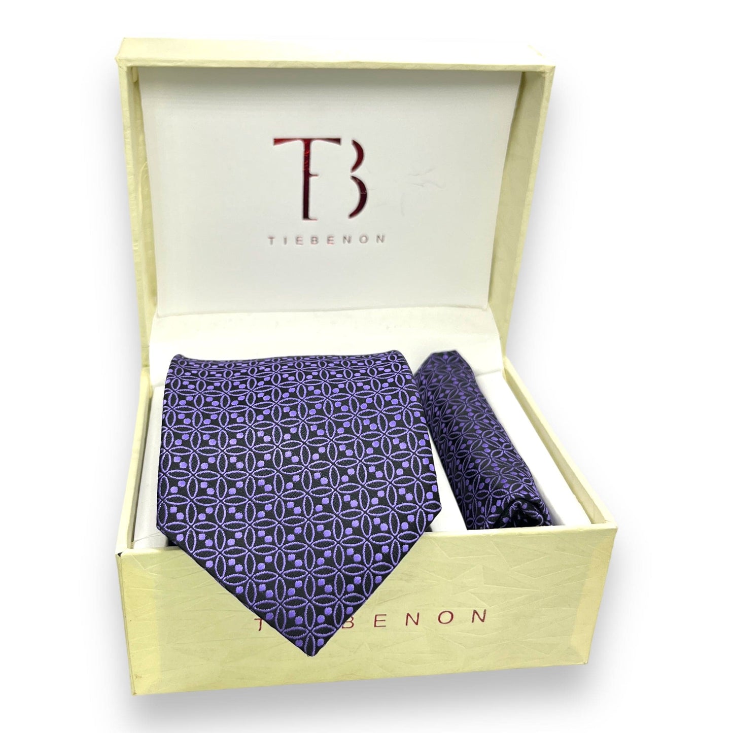 Purple Self Geometric Tie Combo