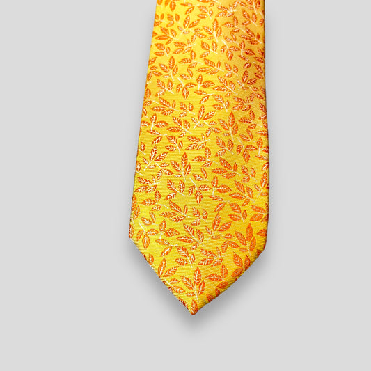 Orange Leaves Yellow Tie