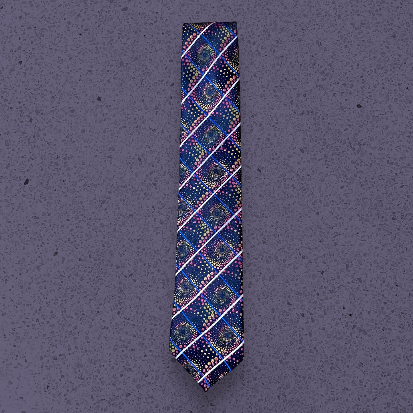 Blue Ombre Dotted Check Tie