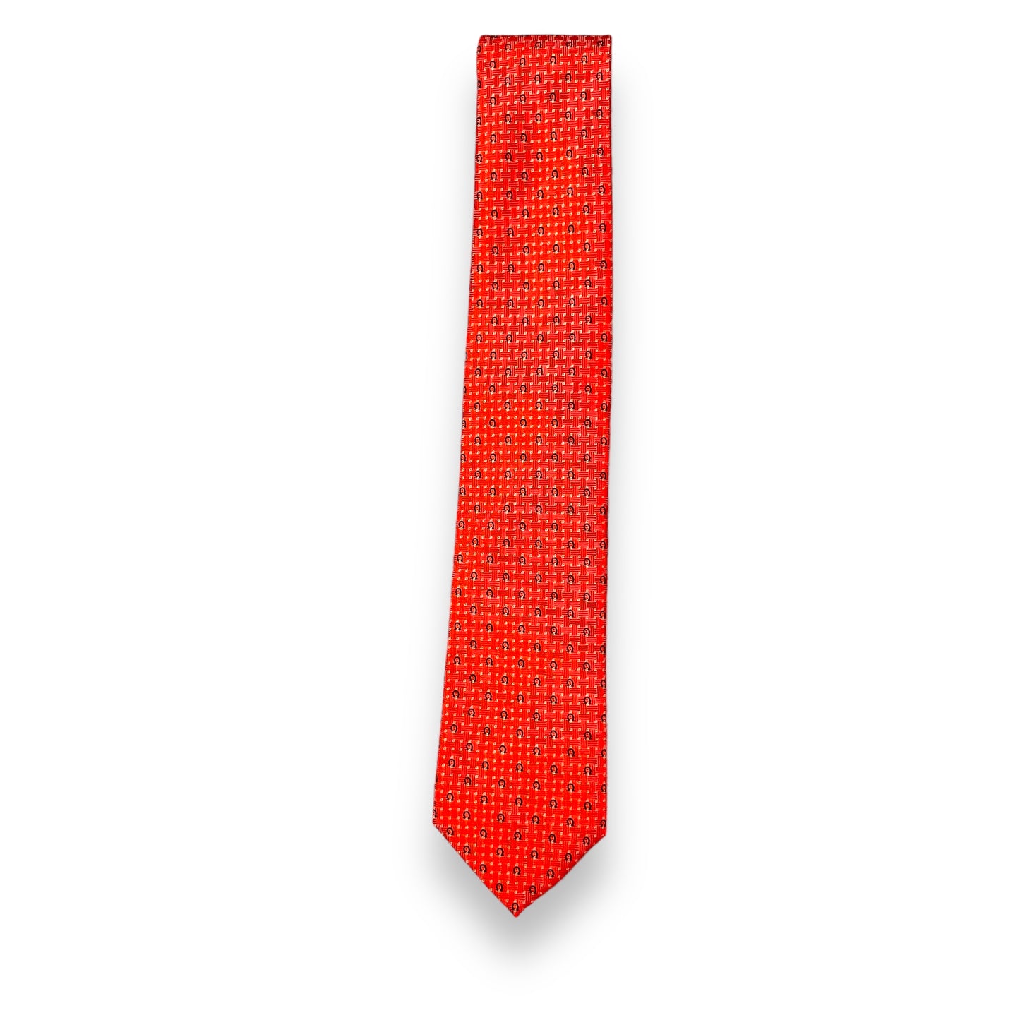 Vibrant Orange Geometric Tie