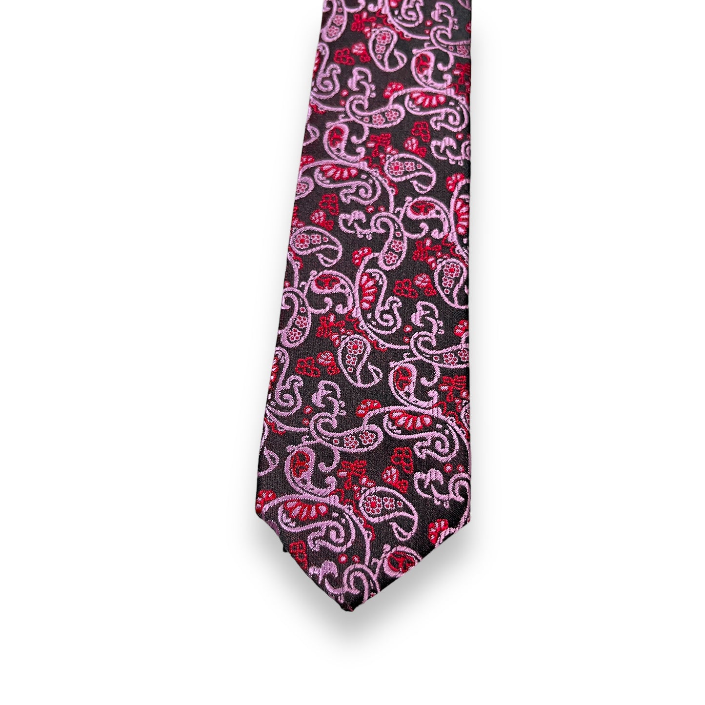 Small Pink Slim Paisley Tie