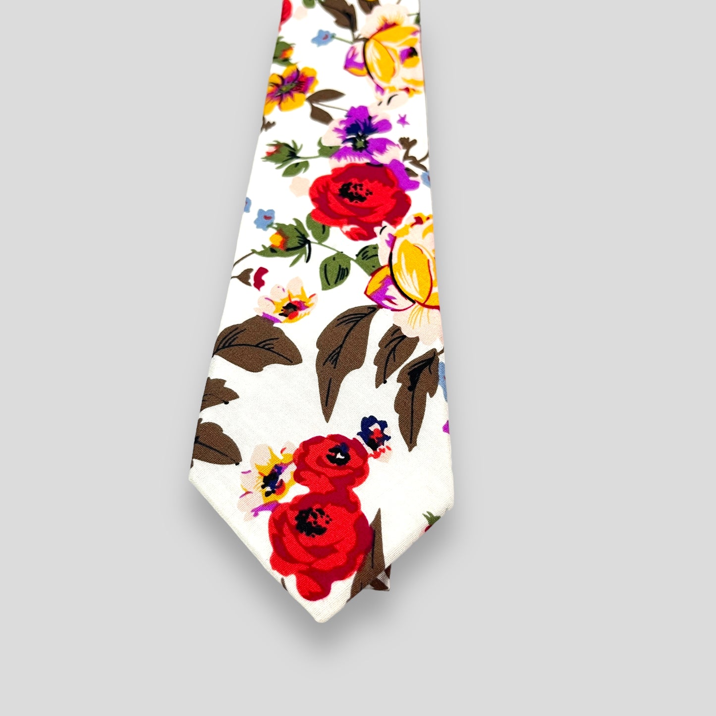 Red Rose Printed Cotton Tie