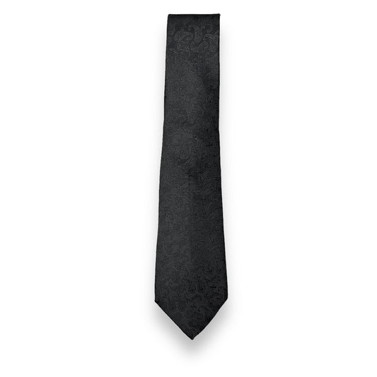 Black Self Paisley Tie