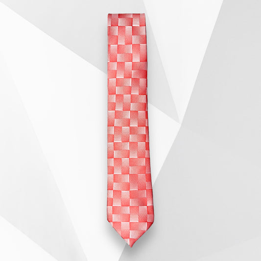 Peach Self Geometric Tie