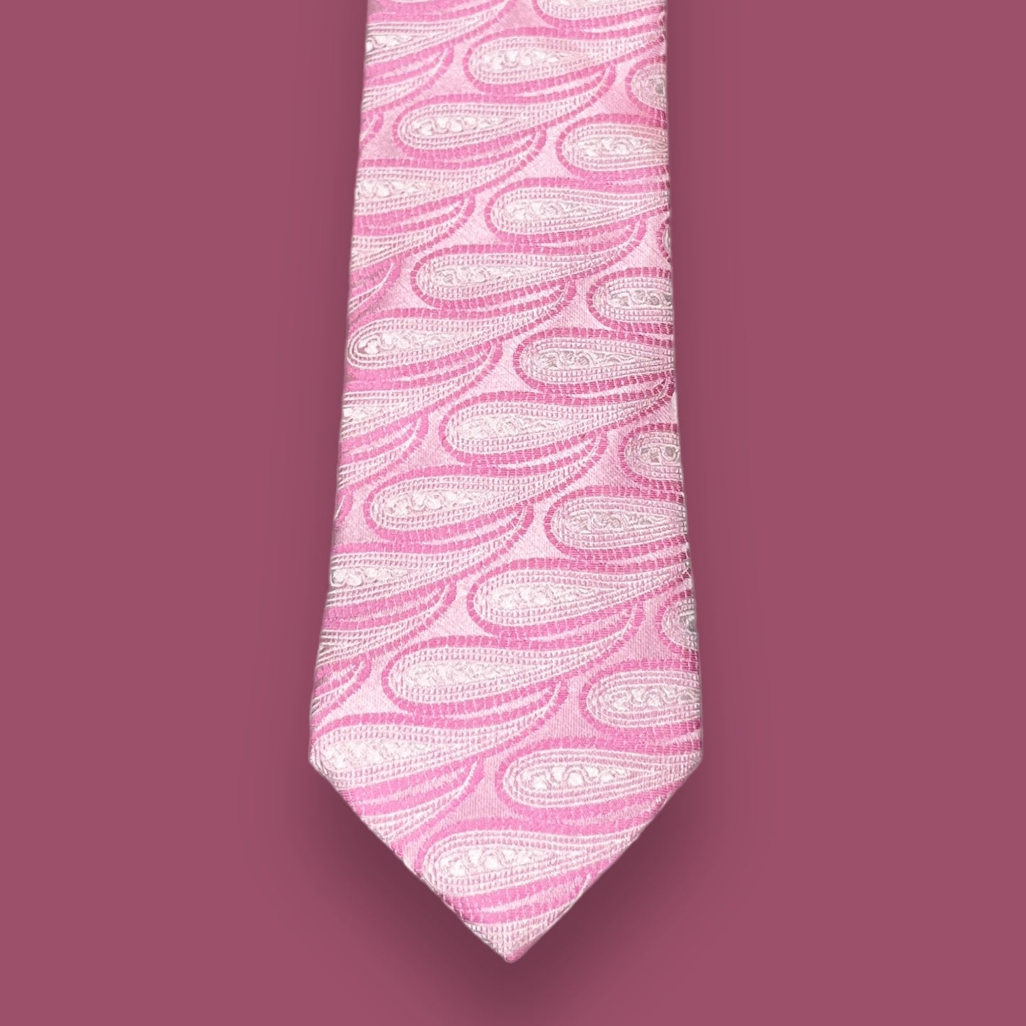 Pink Horizontal Paisley Tie