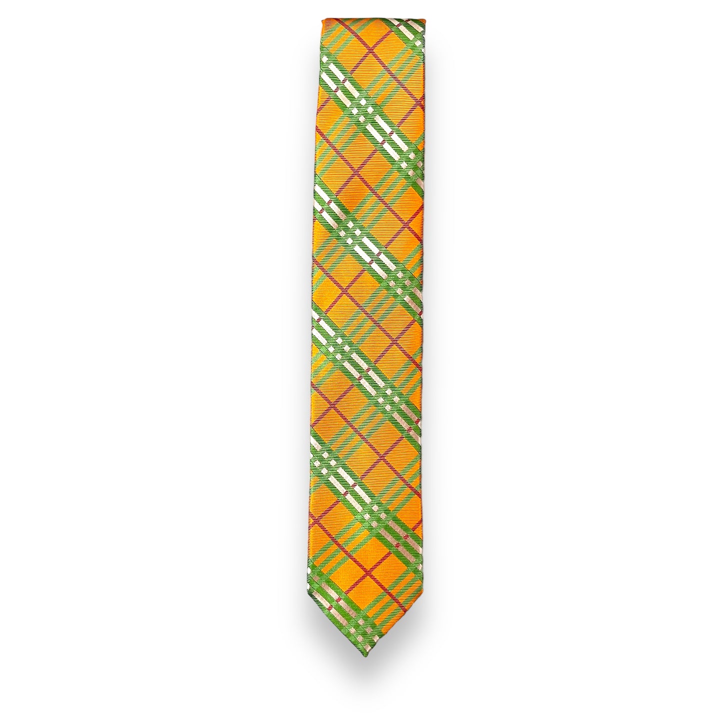 Orange And Green Plaid Tie