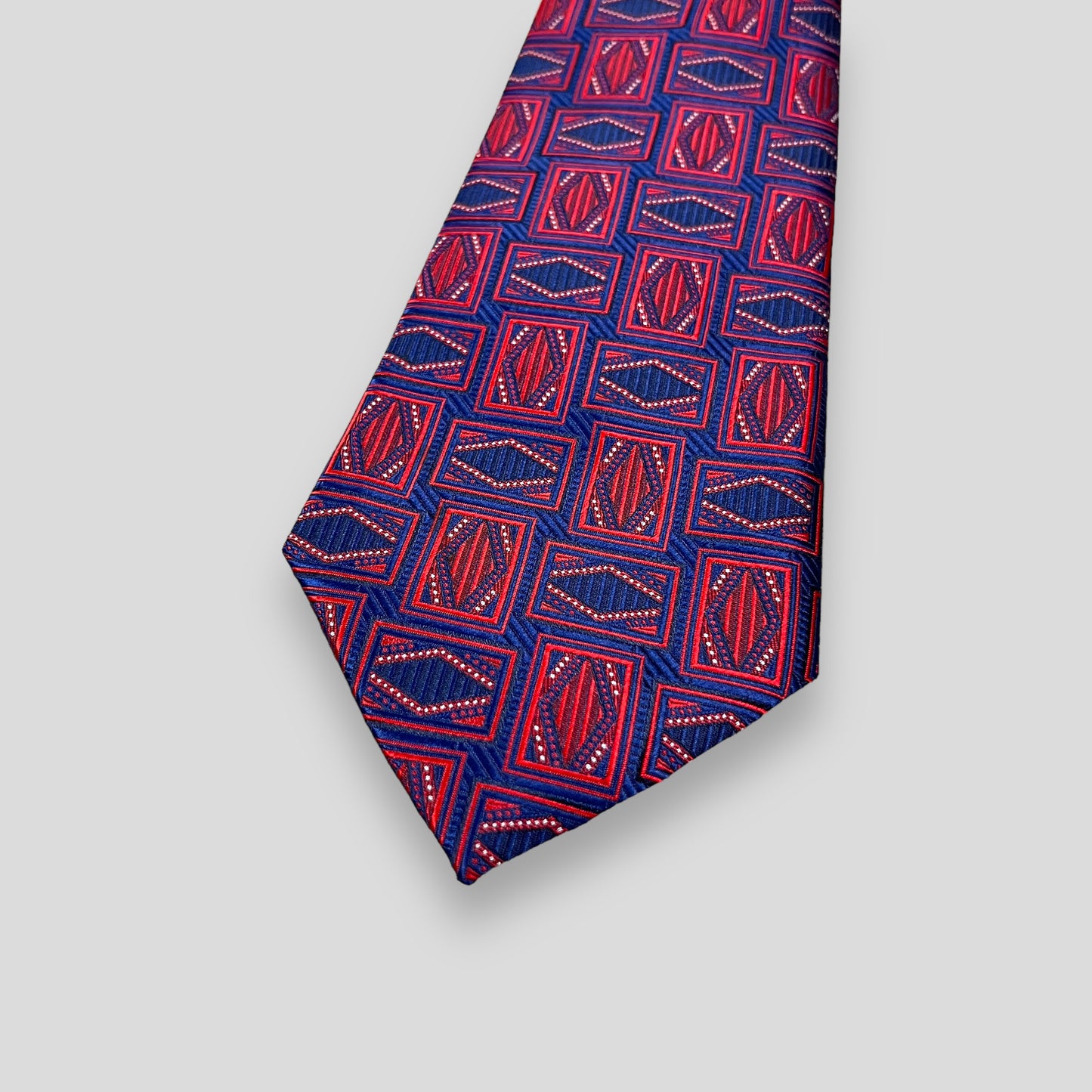 Red And Blue Geometric Tie