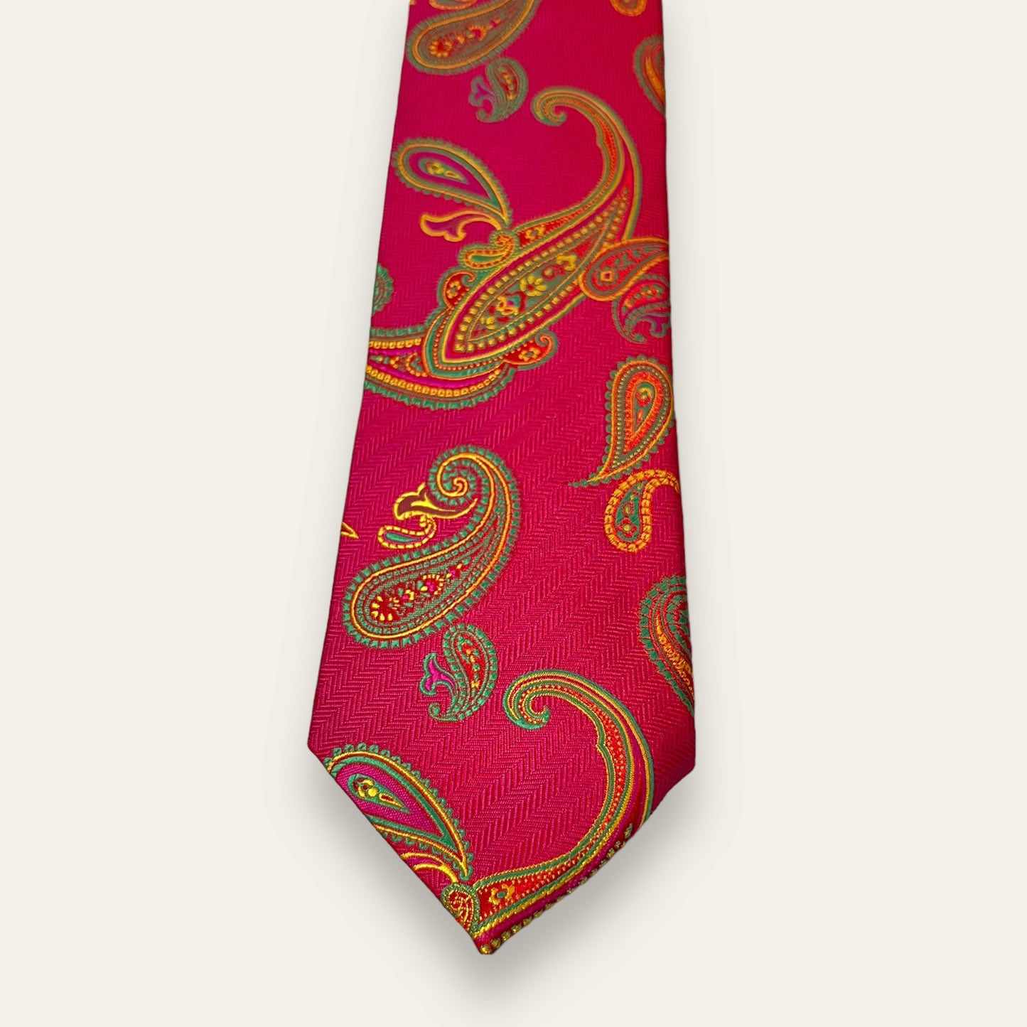 Magenta Paisley Tie