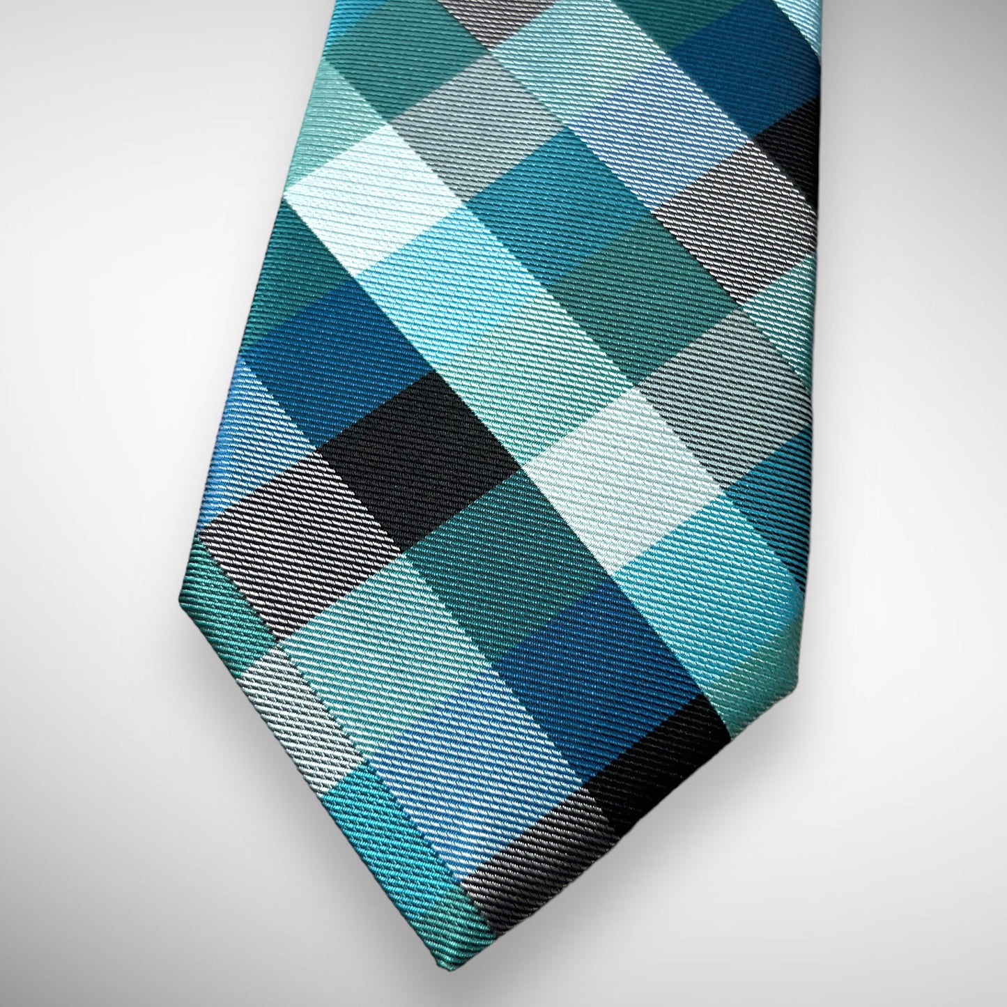 Teal Checkered Tie