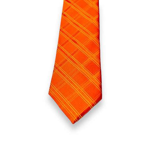 Saffron Orange Plaid Tie