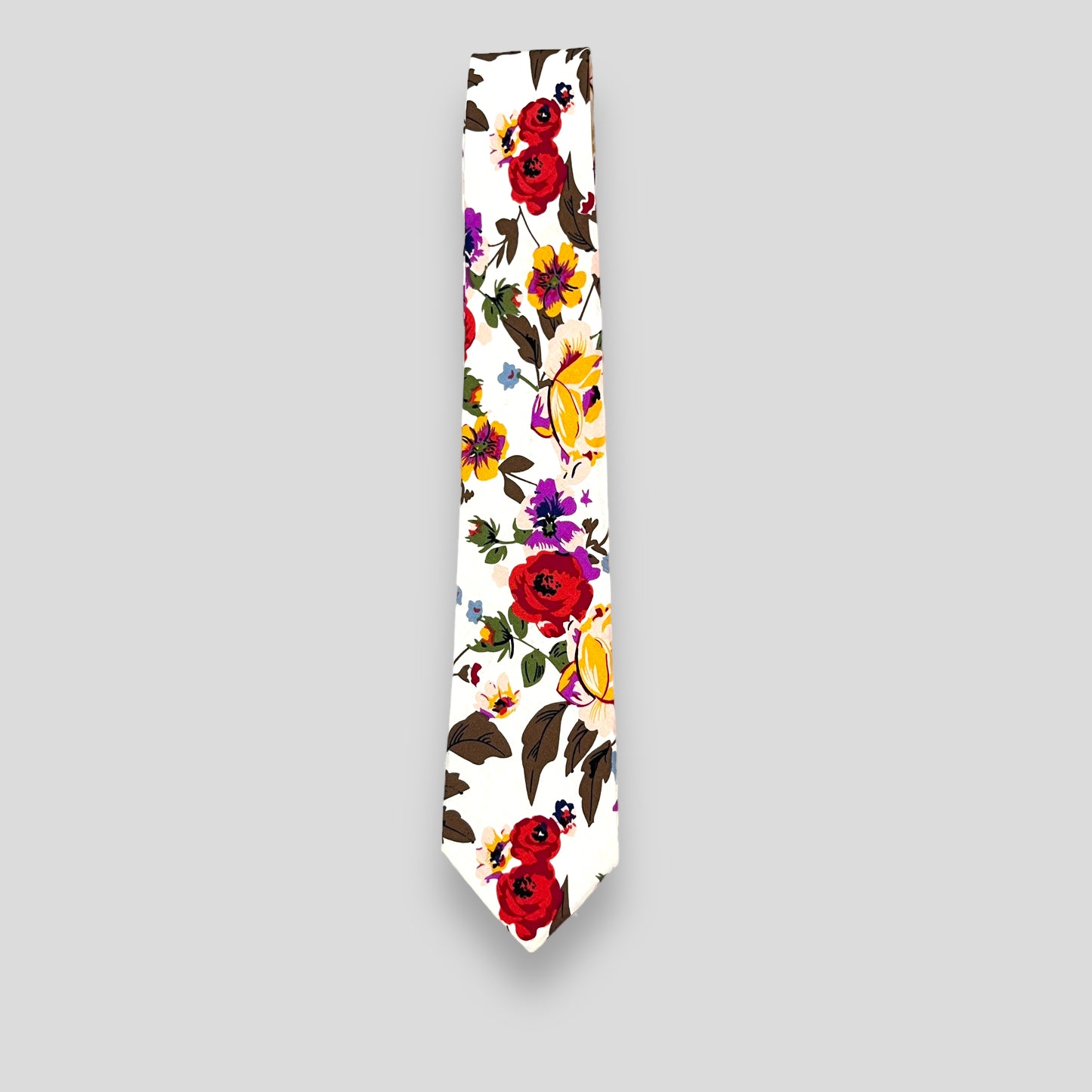 Red Rose Printed Cotton Tie