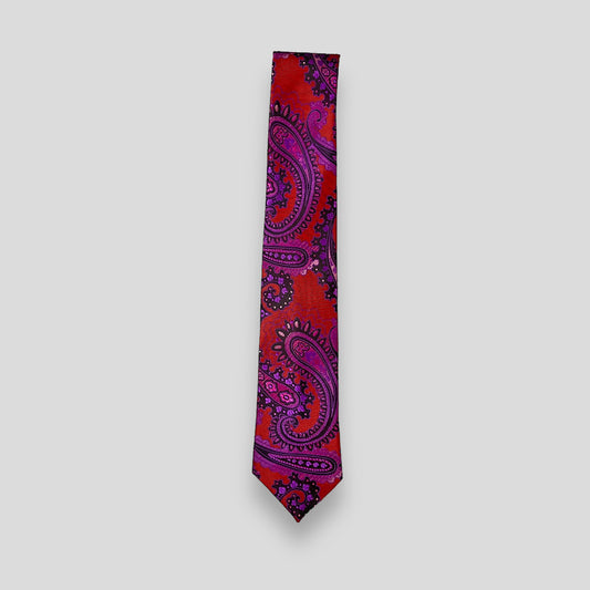 Magenta Paisley Tie