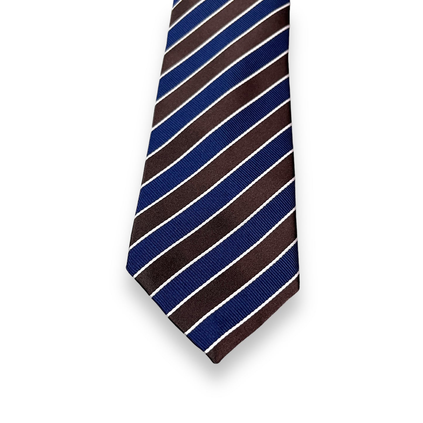 Brown And Blue Stripe Tie