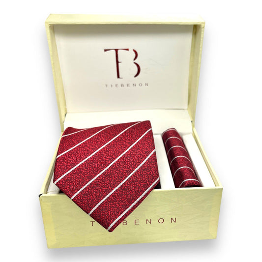 Red And White Stripe Tie Combo