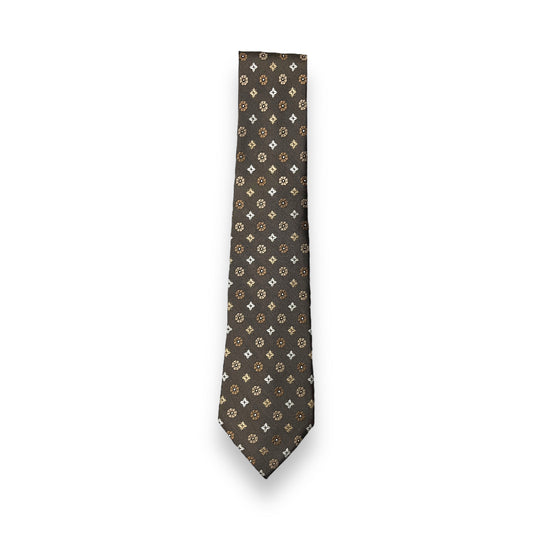 Brown Geometric Tie