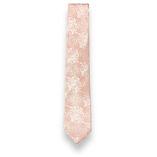 Light Peach Self Paisley Tie