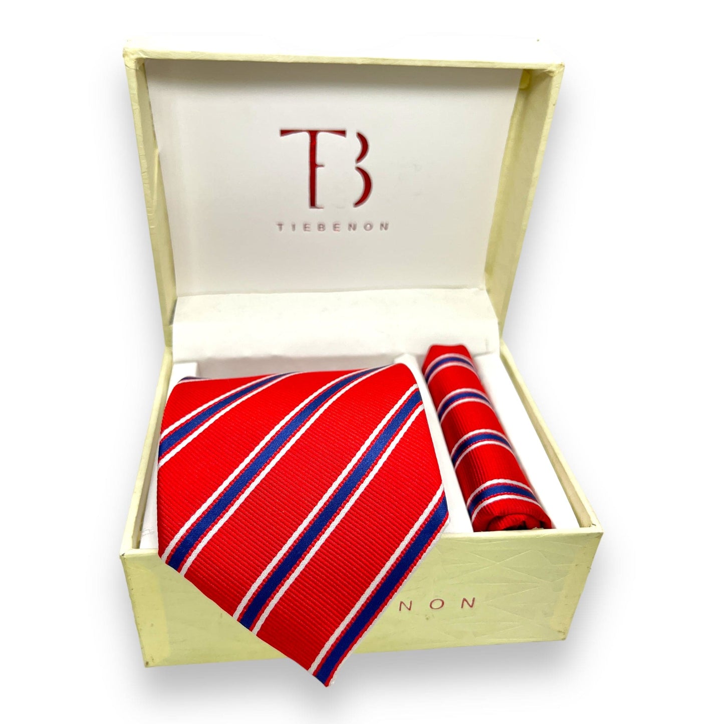 Red And Blue Stripe Tie Combo